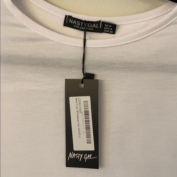Nasty Gal white open back t-shirt - Picture 2 of 3